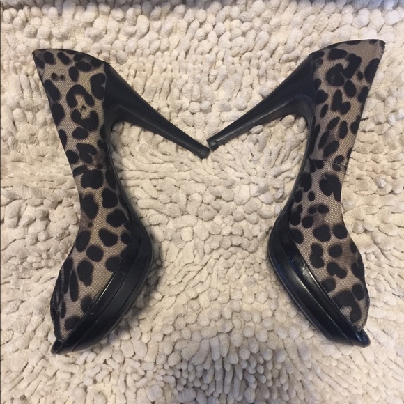 Moda Spana Cheetah Print Peep Toe Heels Sz 7 - Picture 3 of 10